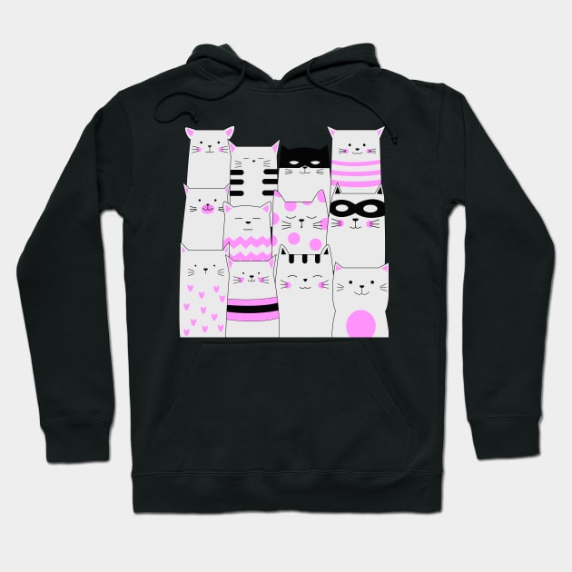 pinky cats Hoodie by HotDynastyLuxuryDesigns